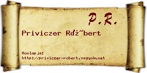 Priviczer Róbert névjegykártya