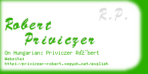 robert priviczer business card